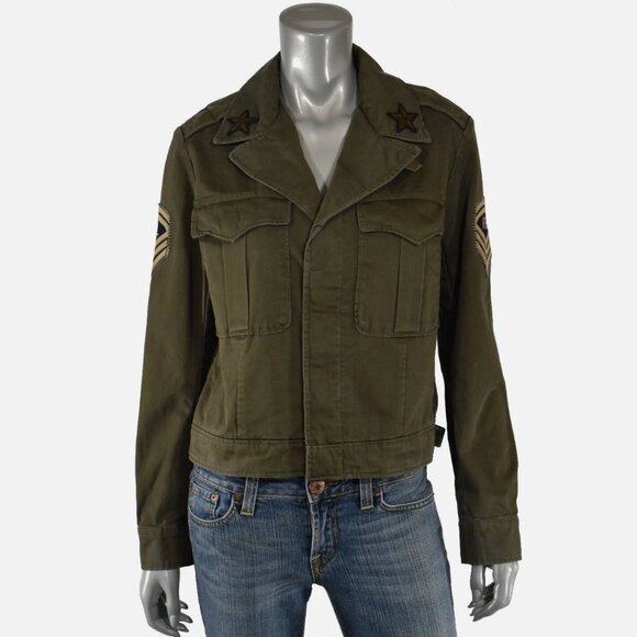 Vtg Ralph Lauren Polo Jeans Women’s Green Military Jacket Sz M / Excellent Cond - Picture 1 of 5
